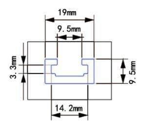 300-1220mm T-rail T-slot miter slot jigs T screw device slot 19x9.5mm for table saw router table woodworking tool
