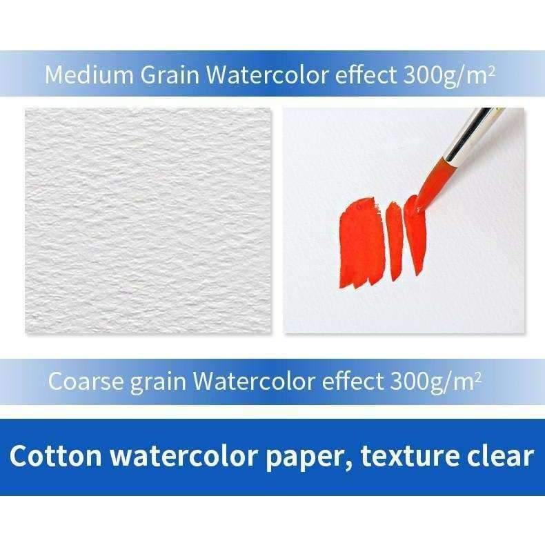 300g/m2 Professionelles Aquarellpapier 20Blätter Handgemalt Wasserlösliches Buch Kreatives Büro Schul Kunstbedarf