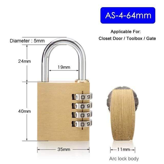 Massive Messing Kupfer Sicherheits Vorhängeschloss Passwort Kombination Code Schloss Für Fitnessstudio Digitalschließfach Koffer Schubladenschloss Hardware