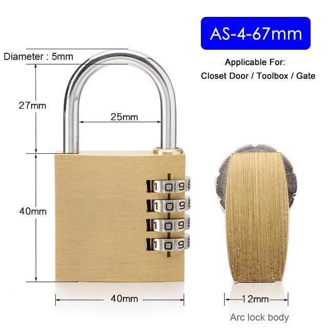 Massive Messing Kupfer Sicherheits Vorhängeschloss Passwort Kombination Code Schloss Für Fitnessstudio Digitalschließfach Koffer Schubladenschloss Hardware