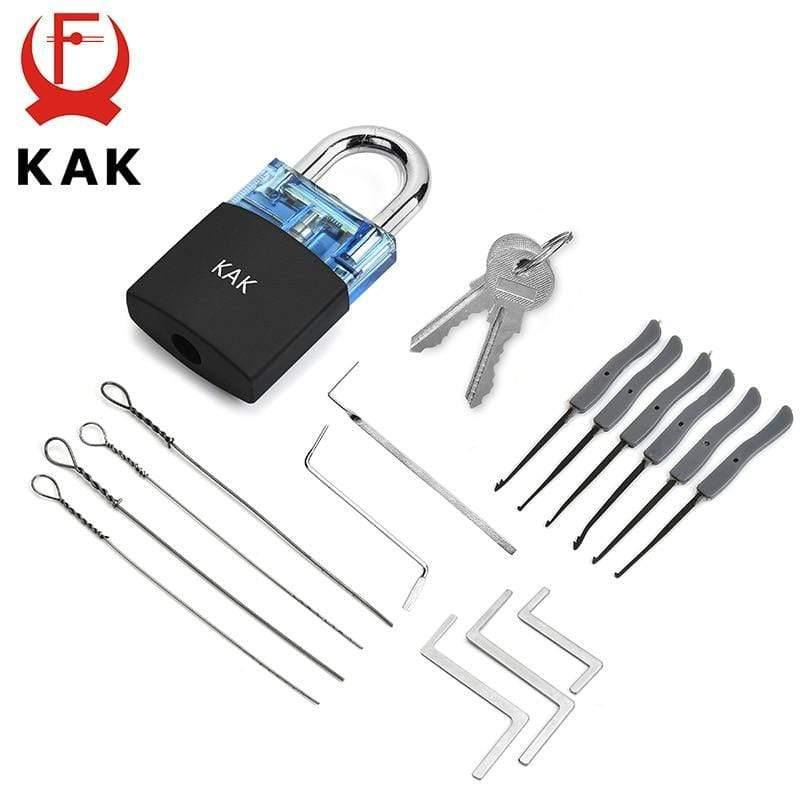 Schlosser Übungs Schloss Spannschlüssel Werkzeug Pick Set Haken Kombination Vorhängeschloss Gebrochener Schlüssel Extraktionswerkzeuge Hardware mit Abdeckung