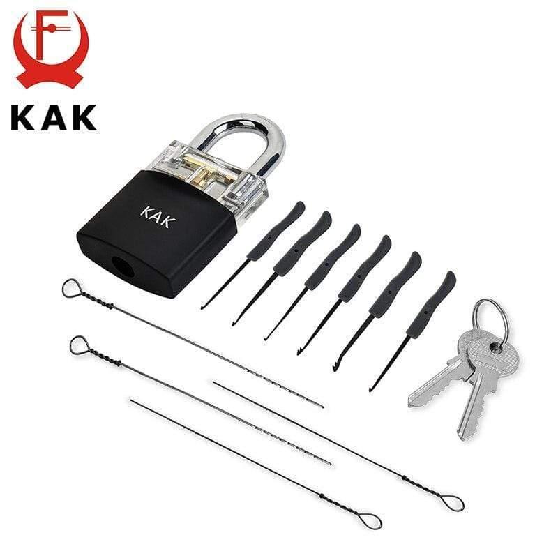 Schlosser Übungs Schloss Spannschlüssel Werkzeug Pick Set Haken Kombination Vorhängeschloss Gebrochener Schlüssel Extraktionswerkzeuge Hardware mit Abdeckung