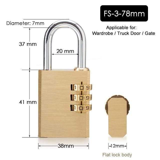 Massive Messing Kupfer Sicherheits Vorhängeschloss Passwort Kombination Code Schloss Für Fitnessstudio Digitalschließfach Koffer Schubladenschloss Hardware