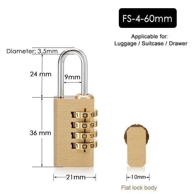 Massive Messing Kupfer Sicherheits Vorhängeschloss Passwort Kombination Code Schloss Für Fitnessstudio Digitalschließfach Koffer Schubladenschloss Hardware