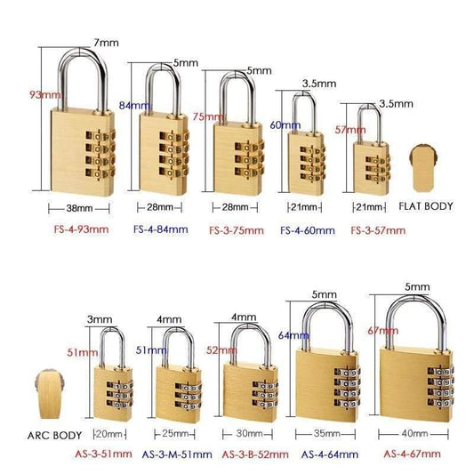 Massive Messing Kupfer Sicherheits Vorhängeschloss Passwort Kombination Code Schloss Für Fitnessstudio Digitalschließfach Koffer Schubladenschloss Hardware