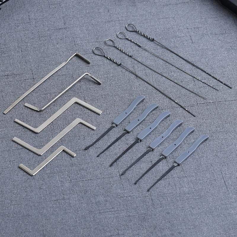 Übungs Vorhängeschloss mit Schlüsseln Transparent Sichtbar Schloss Picking Brechen Schlüssel Entfernen Haken Kit Extraktor Set Schlosser Werkzeug
