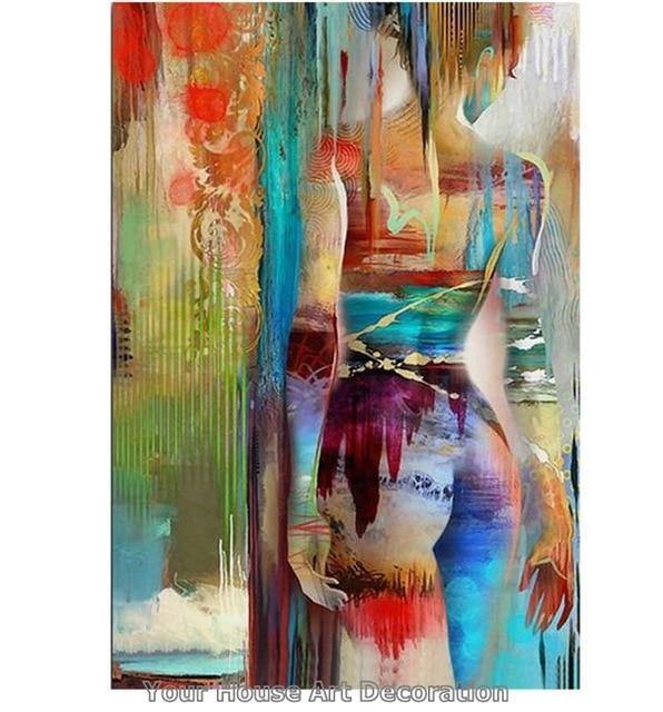 Nordic Canvas Painting Fashion Sex Figur Bild Wandkunst Wohnkultur Poster Wohnzimmer Mädchen Schlafzimmer Abstrakte Kunst Ölmalerei