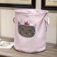 35*40cm Utensilien Lagerfässer Hohe Kapazität Pinke Schwan Katze Faltbare Spielzeug Aufbewahrungsbox Haushaltsorganisator Schmutzige Wäschekorb Canvas