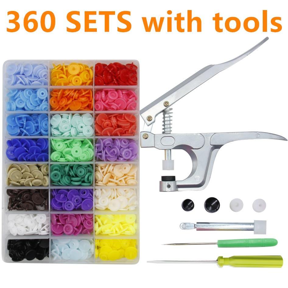 U-Shape Closure Snap Pliers & 360 Sets T5 Snap Buttons Plastic Buttons Kit Snap Buttons Fabric Buttons DIY Sewing and Craft Tool