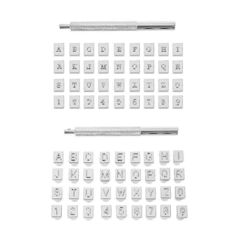 36Pcs Alphabet Letter Leather Stamp Set 3mm/6mm Steel Stamping Tools Metal Leather Punch Tools for DIY Leather Craft Tools