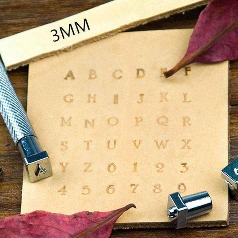 36Pcs Alphabet Letter Leather Stamp Set 3mm/6mm Steel Stamping Tools Metal Leather Punch Tools for DIY Leather Craft Tools