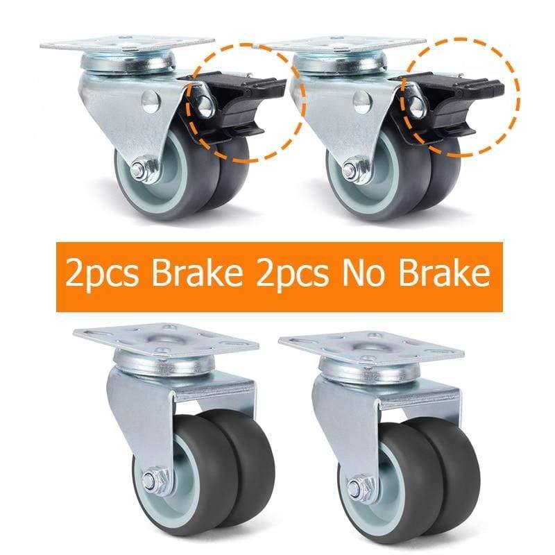4pcs KAK Drehmute Rad Ersatz 2 Zoll 60KG Weicher Gummi Sichere Rollen Möbelräder für Wagen Esstisch