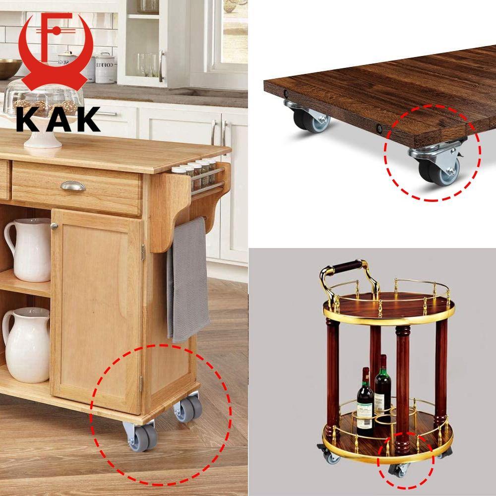 4pcs KAK Drehmute Rad Ersatz 2 Zoll 60KG Weicher Gummi Sichere Rollen Möbelräder für Wagen Esstisch