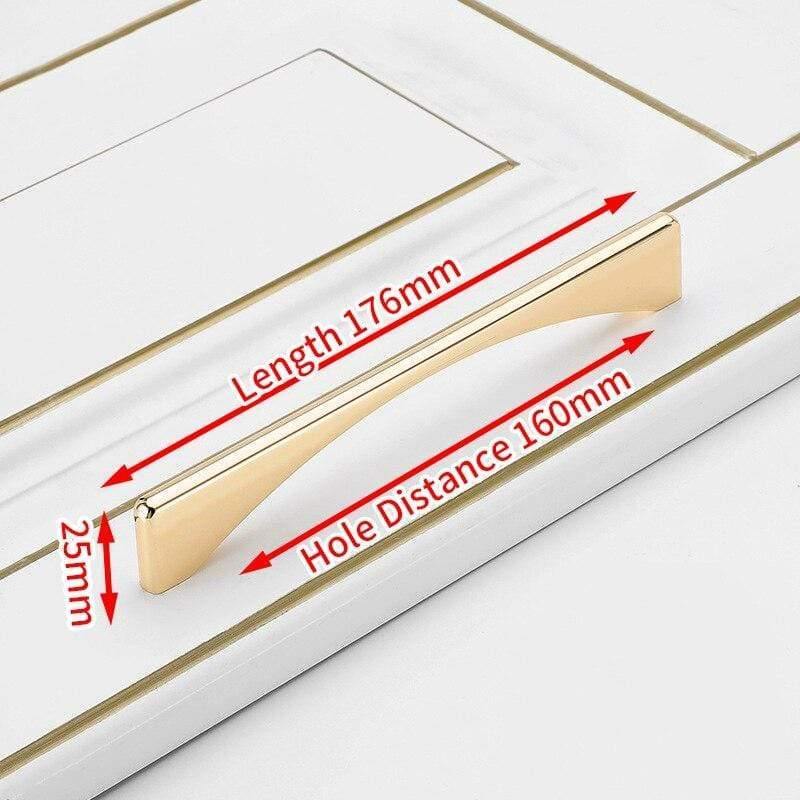 Nordic Bright Gold Schrankgriffe Solide Schubladeknöpfe Küchenbeschläge Schranktürzieher Möbelgriff Schrankhardware