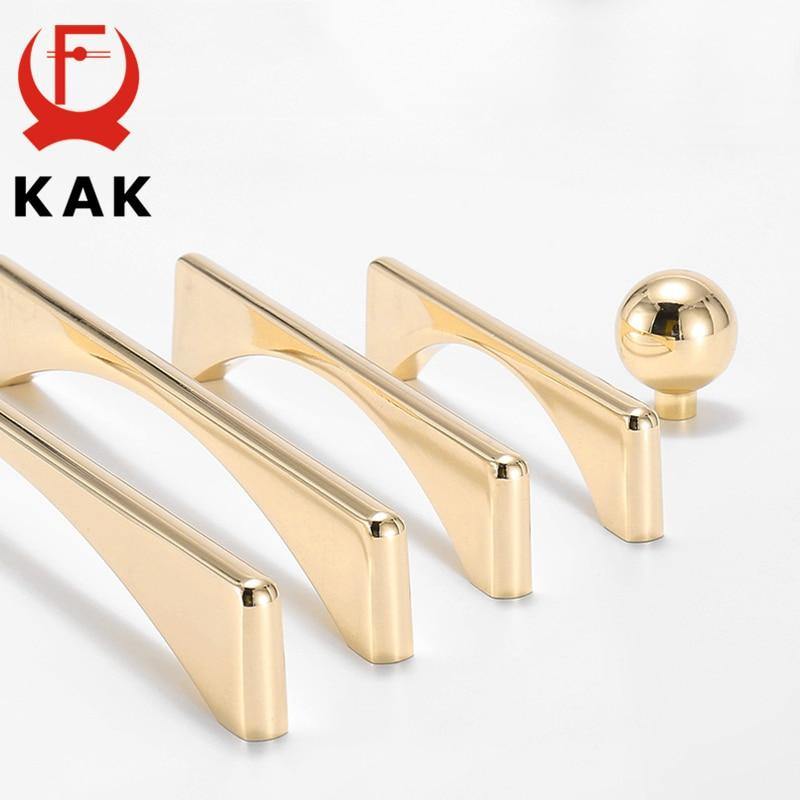Nordic Bright Gold Schrankgriffe Solide Schubladeknöpfe Küchenbeschläge Schranktürzieher Möbelgriff Schrankhardware