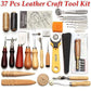 Professional 37-piece Leather Craft Tool Set Hand Sewing Stitch Punch Carving Work for DIY Handmade Leather Accessories