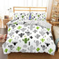 3D Bettwäsche Set Kaktusdruck Bettbezug Set lebensechte Bettwäsche mit Kissenbezug Bett Set Heimtextilien #2-7