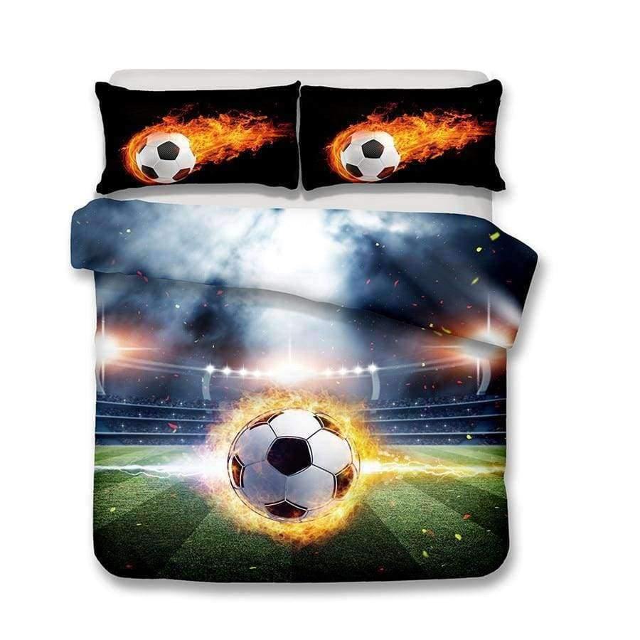 3D Bettwäsche Set Fußball Druck Bettbezug Set lebensechte Bettwäsche mit Kissenbezug Bett Set Heimtextilien #2-5
