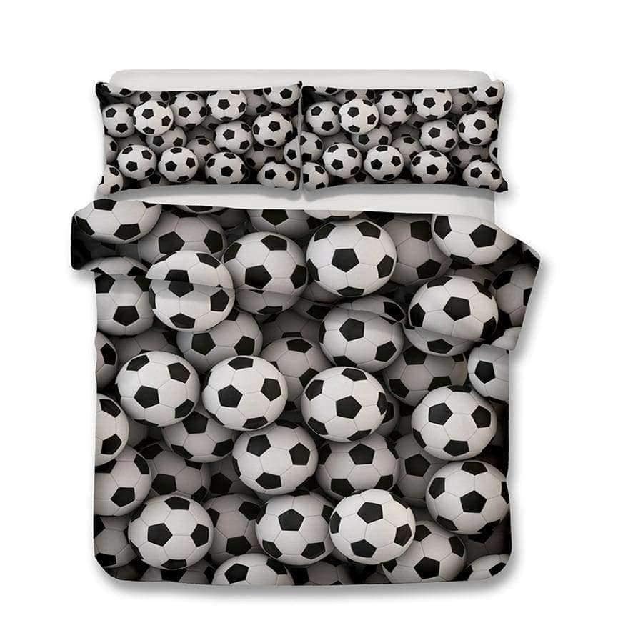 3D Bettwäsche Set Fußball Druck Bettbezug Set lebensechte Bettwäsche mit Kissenbezug Bett Set Heimtextilien #2-5