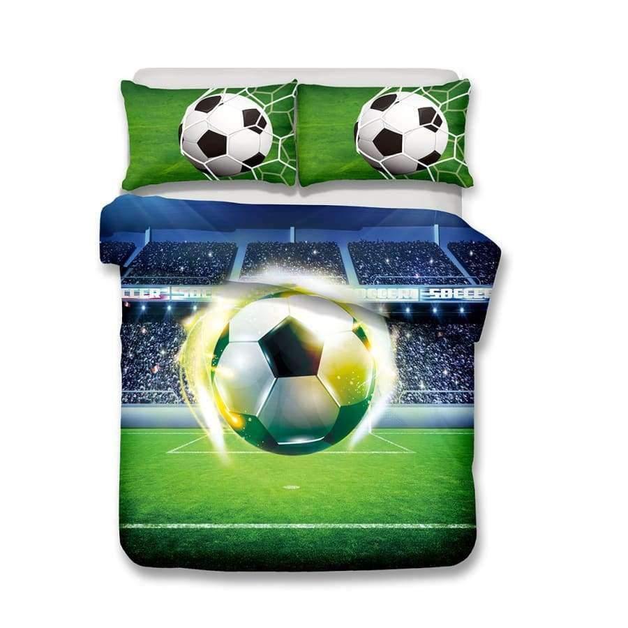 3D Bettwäsche Set Fußball Druck Bettbezug Set lebensechte Bettwäsche mit Kissenbezug Bett Set Heimtextilien #2-5