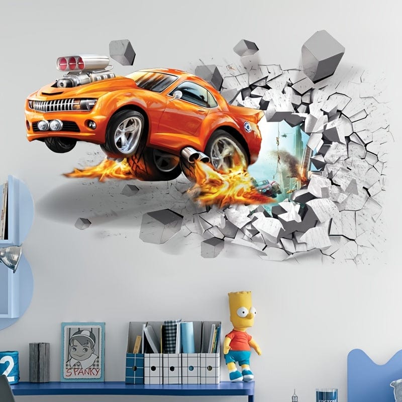Transformieren Sie Ihr Zuhause mit 1 Stück selbstklebendem Wandaufkleber - Automobil Wandkunst für Schlafzimmer, Kinderzimmer und mehr!