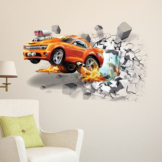 Transformieren Sie Ihr Zuhause mit 1 Stück selbstklebendem Wandaufkleber - Automobil Wandkunst für Schlafzimmer, Kinderzimmer und mehr!