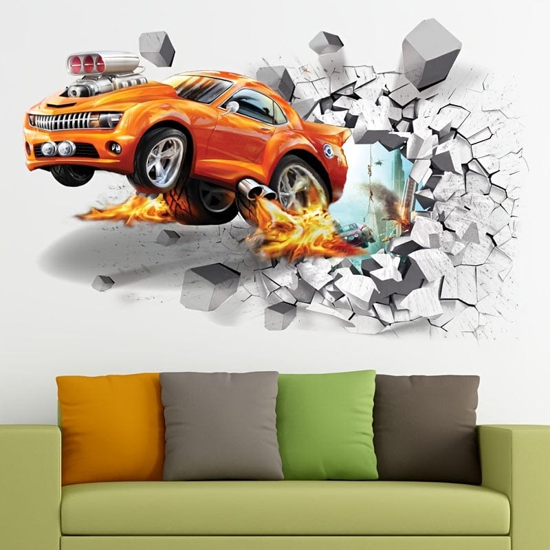 Transformieren Sie Ihr Zuhause mit 1 Stück selbstklebendem Wandaufkleber - Automobil Wandkunst für Schlafzimmer, Kinderzimmer und mehr!
