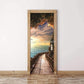 3D Tapete Schönes Küstenlandschaft Foto Wand Tür Wandbild Wohnzimmer Schlafzimmer Kreatives DIY Tür Aufkleber PVC Vinyl Tapete