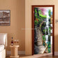 3D Tapete Chinesischer Stil Wasserfälle Natur Landschaft Türaufkleber Foto Wandmalerei PVC selbstklebend wasserdicht 3D Wohnkultur