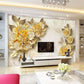 3D Tapete Europäischer Stil Goldene Diamant Blumen Schmuck Hintergrund Wandbilder Hotel Wohnzimmer TV Sofa Wohnkultur 3 D