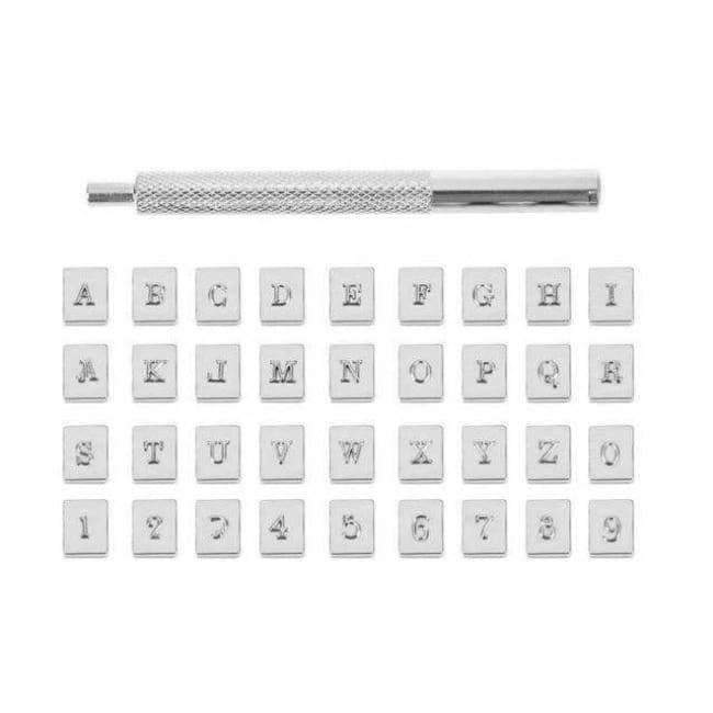 36Pcs Alphabet Letter Leather Stamp Set 3mm/6mm Steel Stamping Tools Metal Leather Punch Tools for DIY Leather Craft Tools