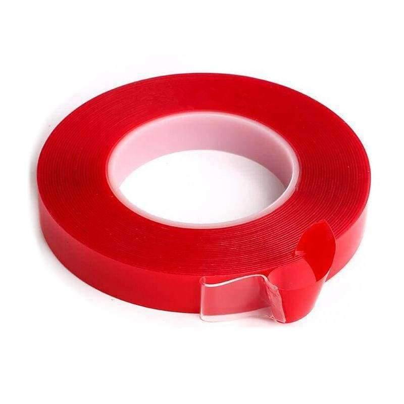 3mm/5MM/10MM*25M Strong Acrylic Adhesive PET Red Film Clear Double-Sided Tape No Residue For Phone Tablet LCD Screen Glass