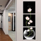 3 Stück Pinke Blumen Quadrat Leinwand Drucke Malerei, Wandkunst Bild für Wohnzimmer Eingang Heimdekoration, Keine Rahmen