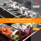 3 Stück/Set, BBQ Rollgrillkorb, Edelstahl Grillkäfig, Rundes Edelstahl BBQ Grillnetz für Gemüse, Fisch, BBQ Gemüsescheibenkorb für Picknick im Freien Camping, Grillzubehör, BBQ Zubehör
