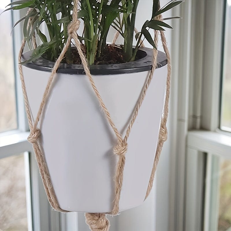 3 Stück/Set, Garten Woven Hängender Rahmen Blumentopf Netz Tasche Hanfseil Einfache Innen- und Außenhängende Korbdekoration