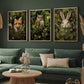 3pcs/set Unframed Canvas Poster, Retro Kunst, Magischer Wald Tier Wandkunst, Waldhexe Wandkunst, Waldtier Poster, Ideales Geschenk Für Schlafzimmer Wohnzimmer Flur, Wandkunst, Wanddekoration, Winterdekoration, Zimmerdekoration
