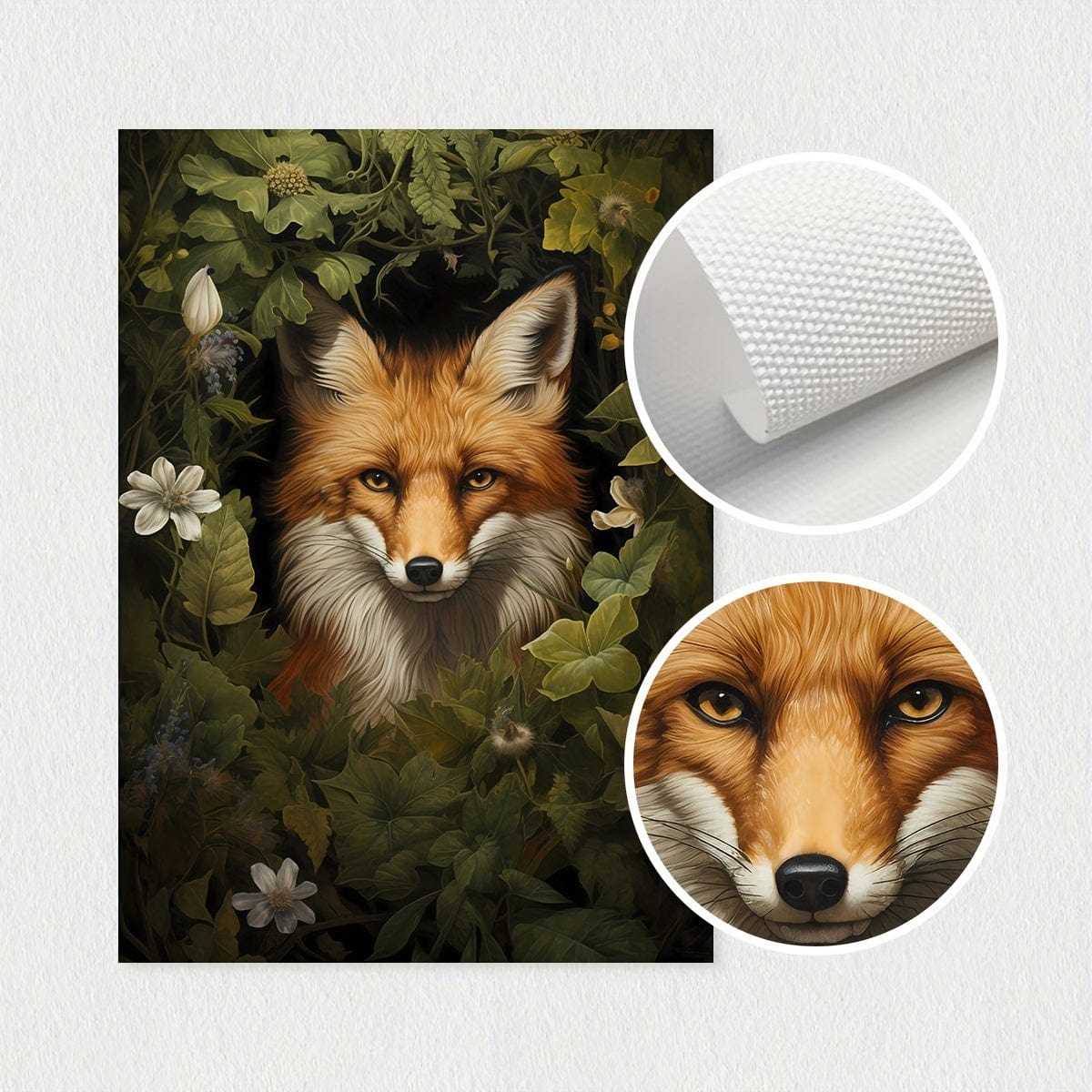 3pcs/set Unframed Canvas Poster, Retro Kunst, Magischer Wald Tier Wandkunst, Waldhexe Wandkunst, Waldtier Poster, Ideales Geschenk Für Schlafzimmer Wohnzimmer Flur, Wandkunst, Wanddekoration, Winterdekoration, Zimmerdekoration