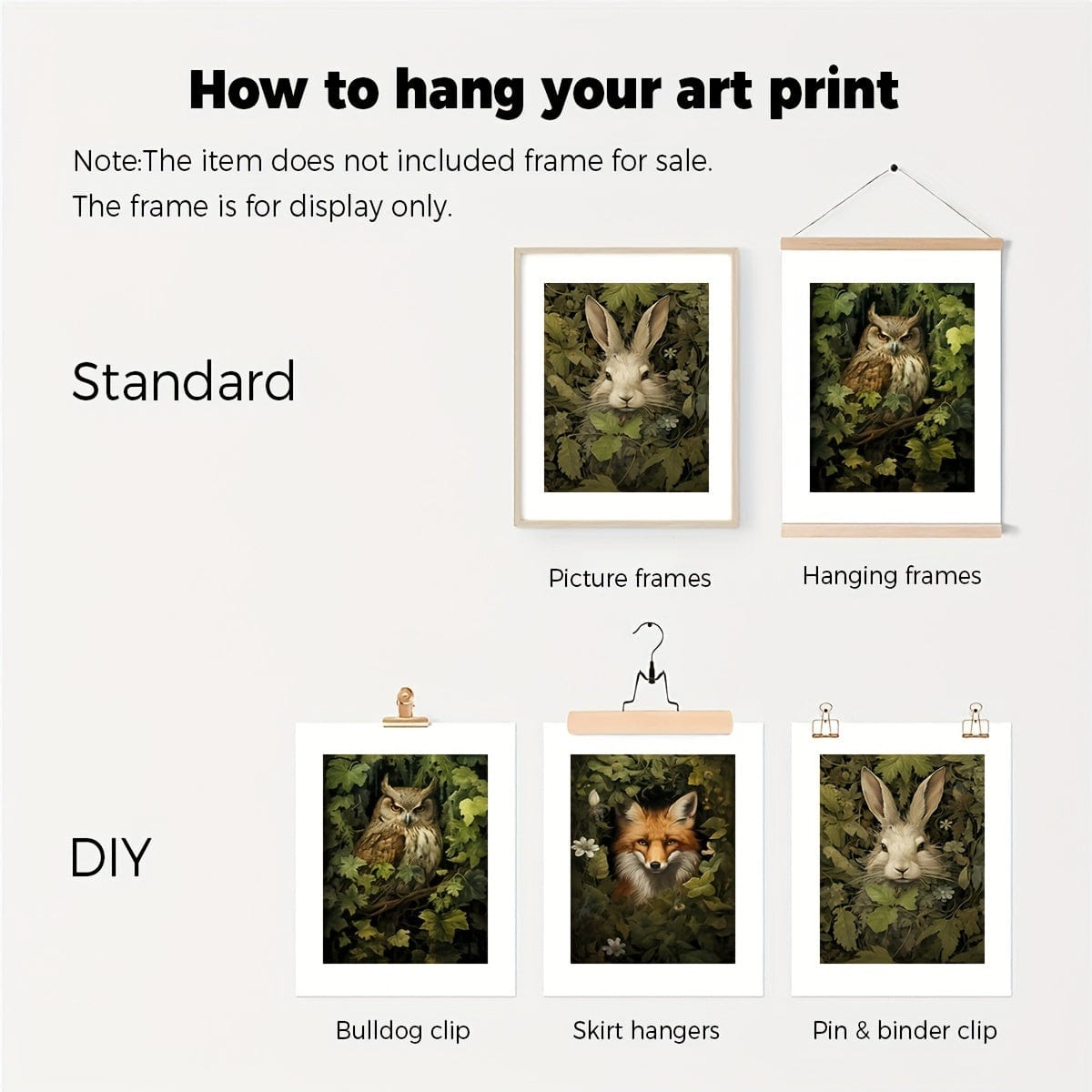 3pcs/set Unframed Canvas Poster, Retro Kunst, Magischer Wald Tier Wandkunst, Waldhexe Wandkunst, Waldtier Poster, Ideales Geschenk Für Schlafzimmer Wohnzimmer Flur, Wandkunst, Wanddekoration, Winterdekoration, Zimmerdekoration