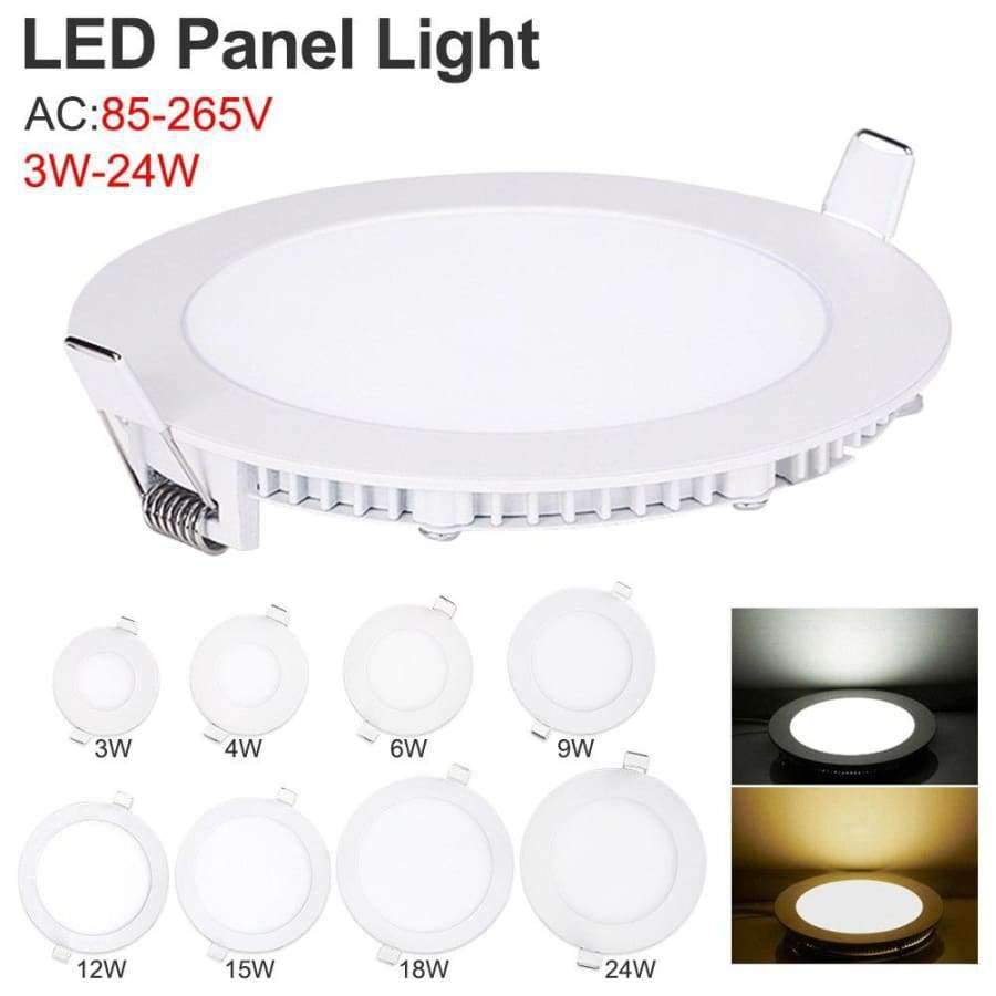 TSLEEN Runde Einbau-Deckenleuchte LED Panel Downlights Wohn-/Gewerbeleuchte 4W 9W 12W 24W Kalt/Warm Weiße LED Downlight