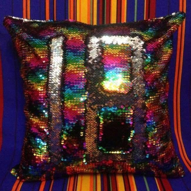 Kissen Meerjungfrau Pailletten Kissenbezug Magischer Farbwechsel Wohnkultur Sofa Kissenbezug 40x40cm