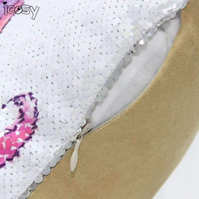 Umkehrbare Pailletten Einhorn Kissenbezug 40*40 Dekorative Meerjungfrau Kissen Für Sofa Wohnkultur