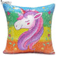 Umkehrbare Pailletten Einhorn Kissenbezug 40*40 Dekorative Meerjungfrau Kissen Für Sofa Wohnkultur