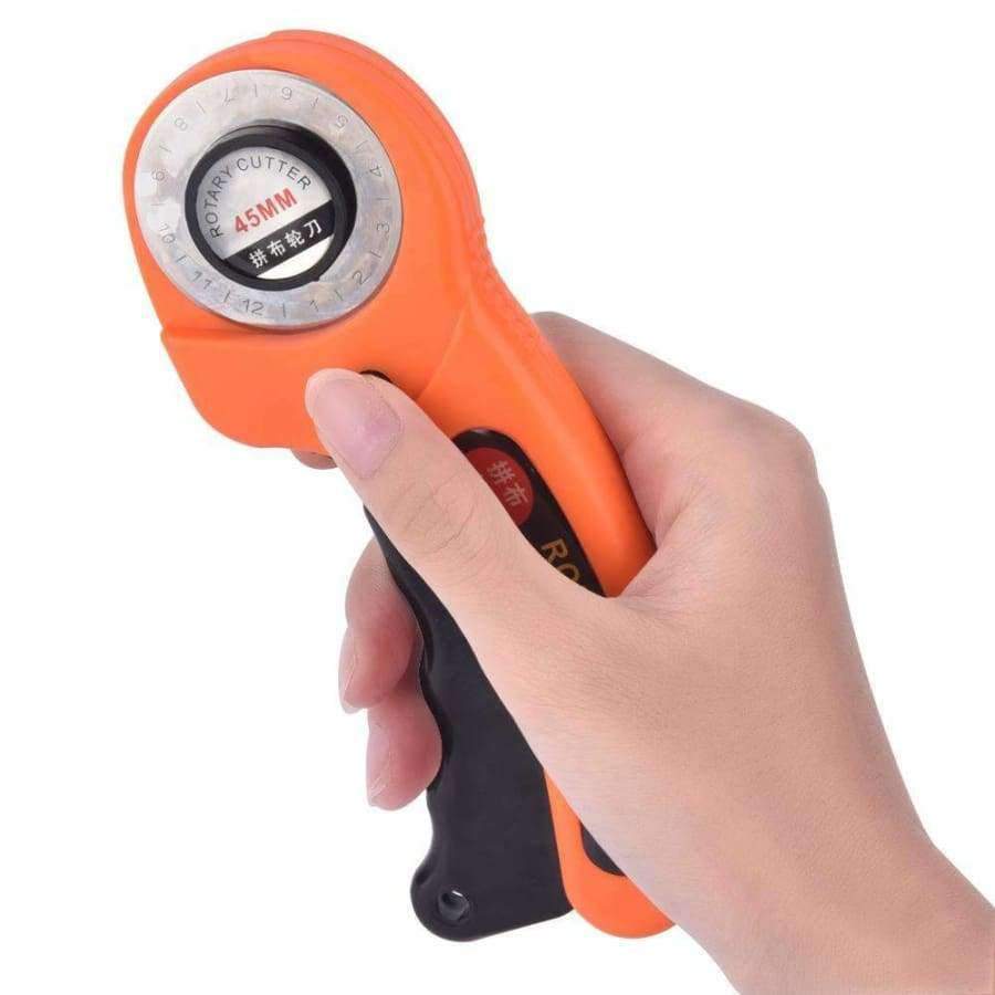 45mm rotary cutter with 6 replacement blades premium quilt sewing craft DIY leather tools fabric cutter paper leather cutter