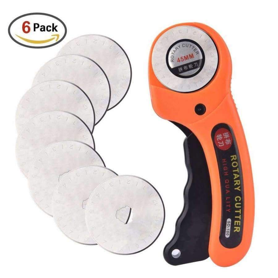 45mm rotary cutter with 6 replacement blades premium quilt sewing craft DIY leather tools fabric cutter paper leather cutter