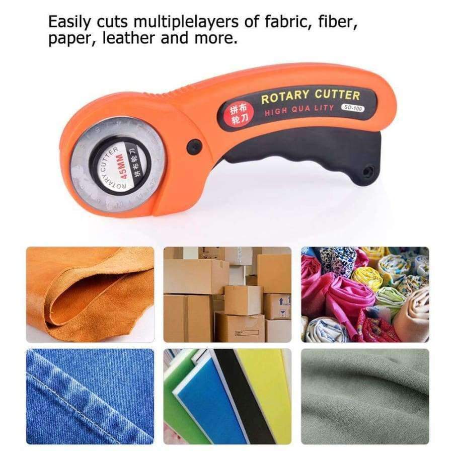 45mm rotary cutter with 6 replacement blades premium quilt sewing craft DIY leather tools fabric cutter paper leather cutter
