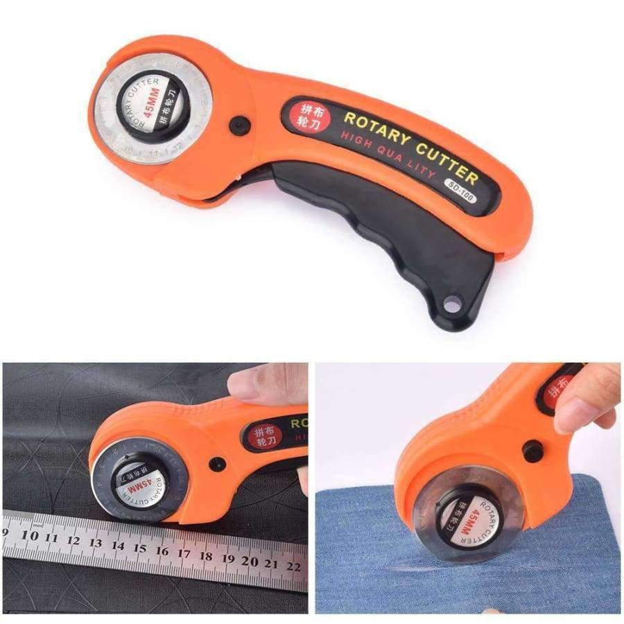 45mm rotary cutter with 6 replacement blades premium quilt sewing craft DIY leather tools fabric cutter paper leather cutter