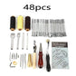 Professional 37-piece Leather Craft Tool Set Hand Sewing Stitch Punch Carving Work for DIY Handmade Leather Accessories