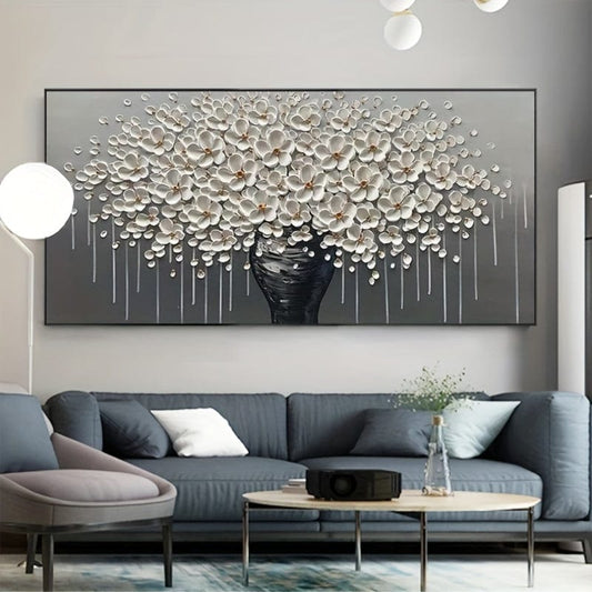 1 Stück, rahmenlos abstraktes goldenes Baumblüten-Leinwandbild Plakate, Minimalismus Wandkunst Bild, moderne Wohnzimmerdekoration ohne Rahmen