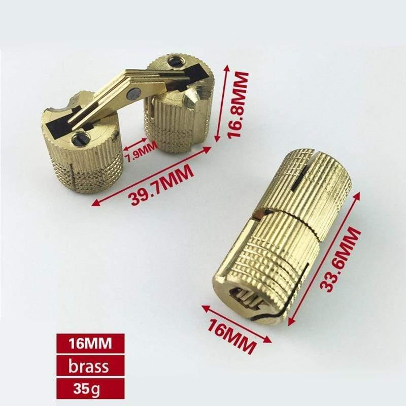 4PCS 8mm-16mm Kupferfass Schrauben Zylindrische Verdeckte Unsichtbare Messing Türschaniere Für Möbelbeschläge