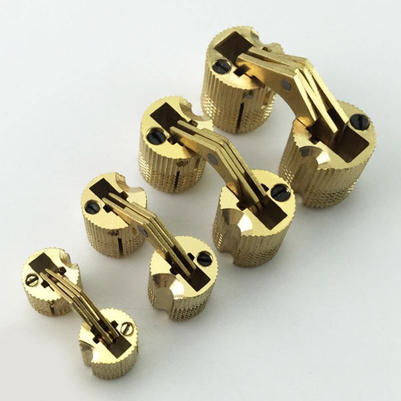 4PCS 8mm-16mm Kupferfass Schrauben Zylindrische Verdeckte Unsichtbare Messing Türschaniere Für Möbelbeschläge